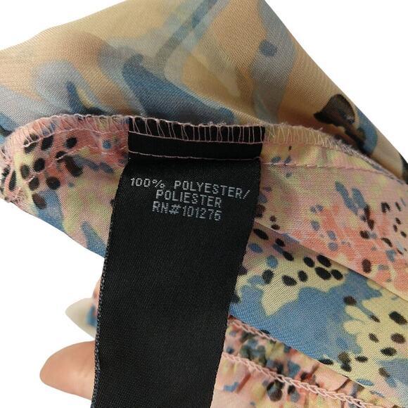 Vintage Y2K Rampage Cold Shoulder Top Size M Semi Sheer 2000s Whimsical - Picture 8 of 8